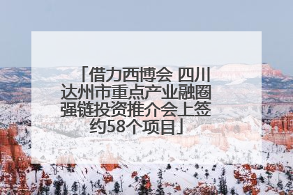 借力西博会 四川达州市重点产业融圈强链投资推介会上签约58个项目