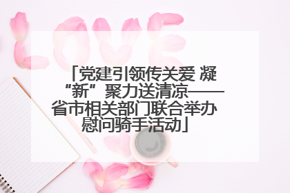 党建引领传关爱 凝“新”聚力送清凉——省市相关部门联合举办慰问骑手活动