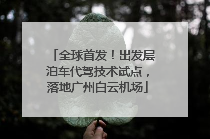 全球首发！出发层泊车代驾技术试点，落地广州白云机场
