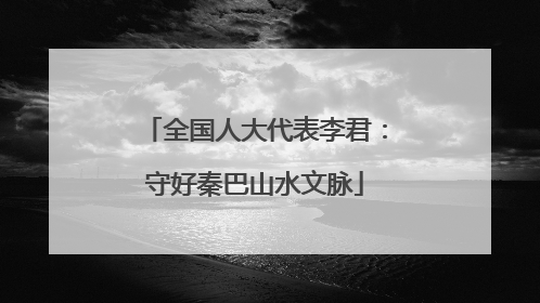 全国人大代表李君：守好秦巴山水文脉