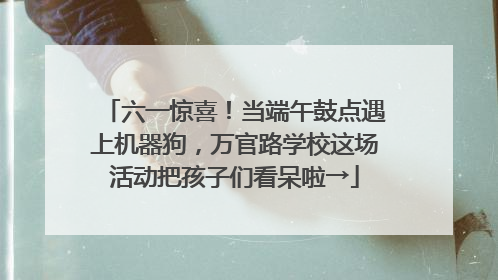 六一惊喜！当端午鼓点遇上机器狗，万官路学校这场活动把孩子们看呆啦→
