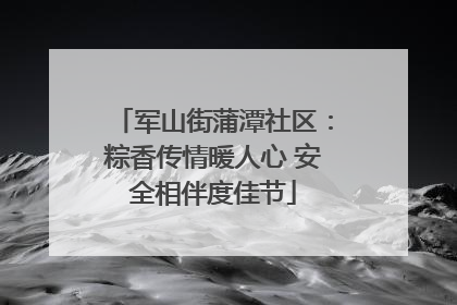 军山街蒲潭社区：粽香传情暖人心 安全相伴度佳节
