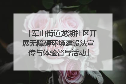 军山街道龙湖社区开展无障碍环境建设法宣传与体验督导活动