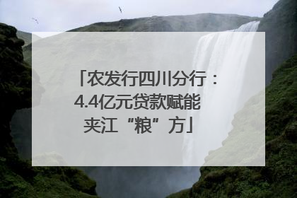 农发行四川分行：4.4亿元贷款赋能夹江“粮”方