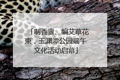制香囊、编艾草花束，玉渊潭公园端午文化活动启幕
