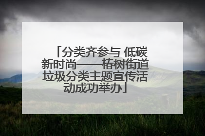 分类齐参与 低碳新时尚——椿树街道垃圾分类主题宣传活动成功举办