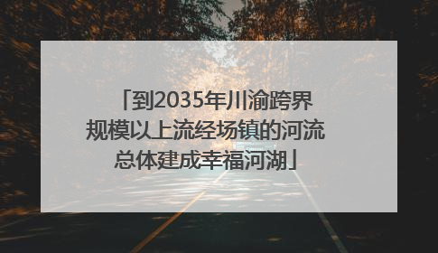 到2035年川渝跨界规模以上流经场镇的河流总体建成幸福河湖