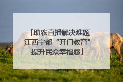助农直播解决难题 江西宁都“开门教育”提升民众幸福感