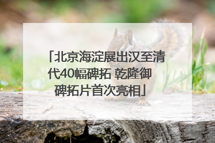 北京海淀展出汉至清代40幅碑拓 乾隆御碑拓片首次亮相