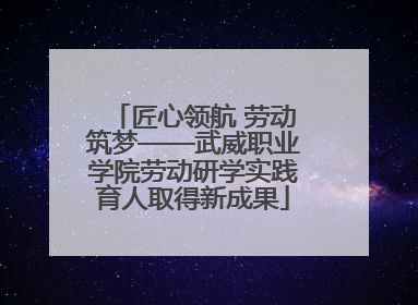 匠心领航 劳动筑梦——武威职业学院劳动研学实践育人取得新成果