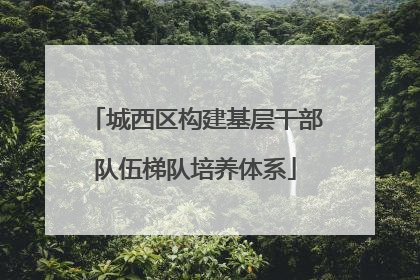 城西区构建基层干部队伍梯队培养体系