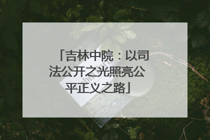 吉林中院：以司法公开之光照亮公平正义之路
