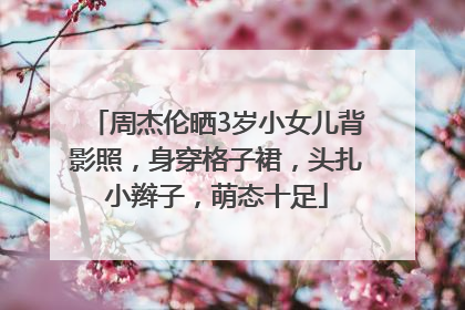 周杰伦晒3岁小女儿背影照，身穿格子裙，头扎小辫子，萌态十足