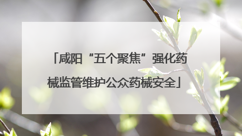 咸阳“五个聚焦”强化药械监管维护公众药械安全