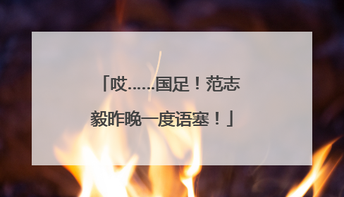 哎……国足！范志毅昨晚一度语塞！