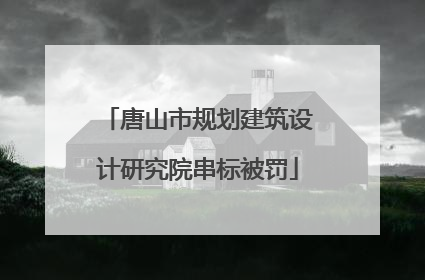 唐山市规划建筑设计研究院串标被罚