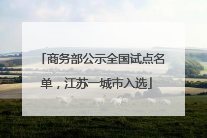 商务部公示全国试点名单，江苏一城市入选