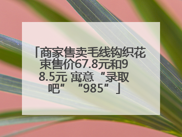 商家售卖毛线钩织花束售价67.8元和98.5元 寓意“录取吧”“985”
