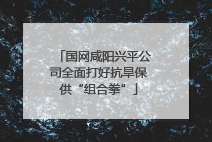 国网咸阳兴平公司全面打好抗旱保供“组合拳”
