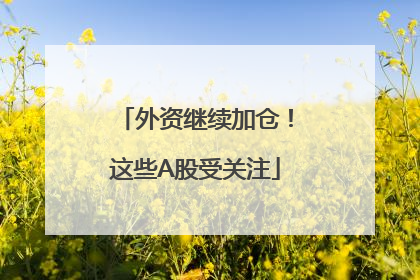 外资继续加仓！这些A股受关注