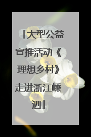 大型公益宣推活动《理想乡村》走进浙江嵊泗