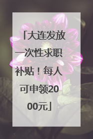 大连发放一次性求职补贴！每人可申领2000元