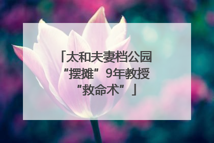 太和夫妻档公园“摆摊”9年教授“救命术”