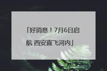 好消息！7月6日启航 西安直飞河内
