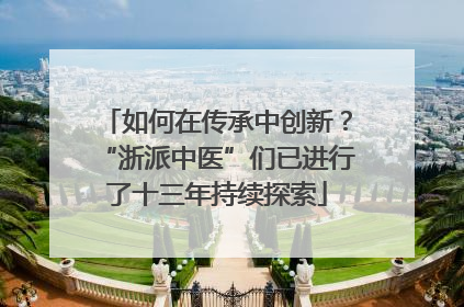 如何在传承中创新？“浙派中医”们已进行了十三年持续探索