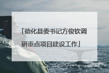 德化县委书记方俊钦调研重点项目建设工作