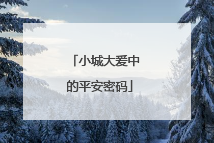 小城大爱中的平安密码