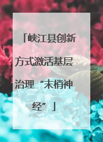 峡江县创新方式激活基层治理“末梢神经”