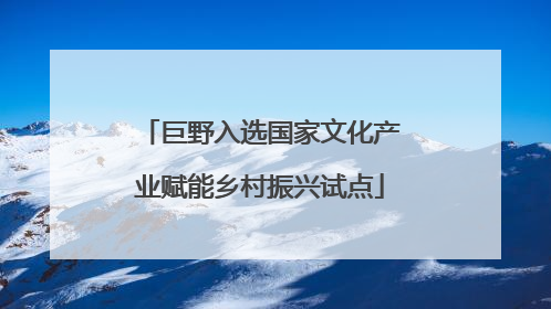 巨野入选国家文化产业赋能乡村振兴试点