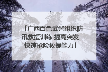 广西百色武警组织防汛救援训练 提高突发快速抢险救援能力