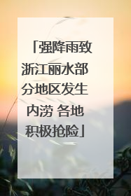 强降雨致浙江丽水部分地区发生内涝 各地积极抢险