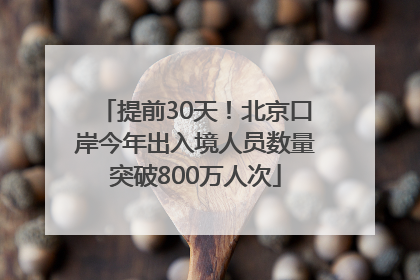 提前30天！北京口岸今年出入境人员数量突破800万人次