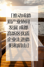 推动成德眉产业协同发展 成都高新区优质企业走进德阳和眉山