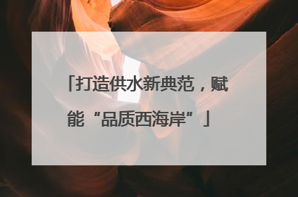 打造供水新典范，赋能“品质西海岸”