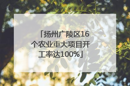 扬州广陵区16个农业重大项目开工率达100%