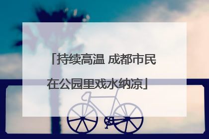 持续高温 成都市民在公园里戏水纳凉