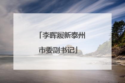 李晖履新泰州市委副书记