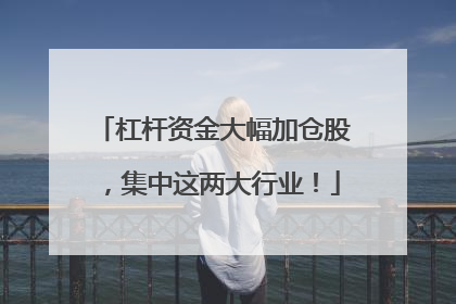 杠杆资金大幅加仓股，集中这两大行业！