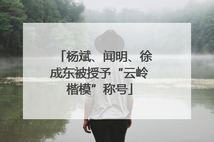 杨斌、闻明、徐成东被授予“云岭楷模”称号