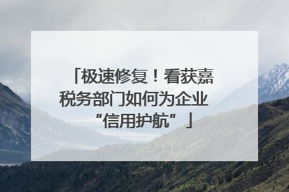 极速修复！看获嘉税务部门如何为企业“信用护航”