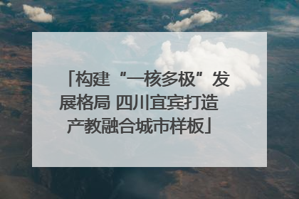 构建“一核多极”发展格局 四川宜宾打造产教融合城市样板