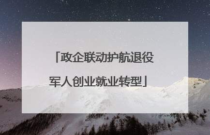 政企联动护航退役军人创业就业转型