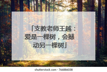 支教老师王越：爱是一棵树，会撼动另一棵树
