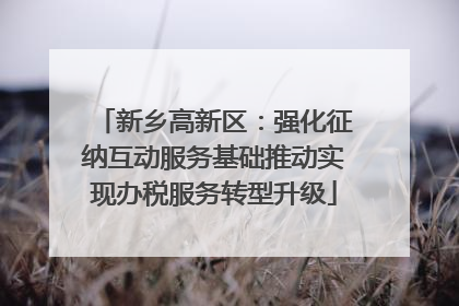 新乡高新区：强化征纳互动服务基础推动实现办税服务转型升级