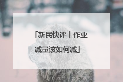 新民快评丨作业减量该如何减