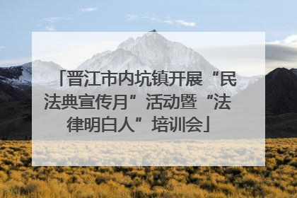 晋江市内坑镇开展“民法典宣传月”活动暨“法律明白人”培训会